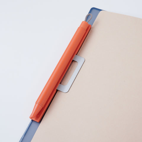 Magnet holder ballpoint pen set in white, black, orange, and blue-grey, by ZEBRA Japan.