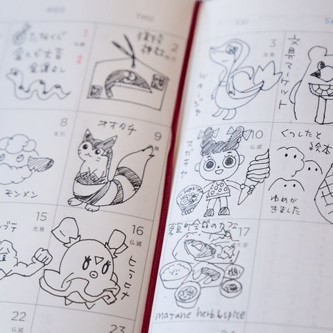 Picture diary drawn in HIDARI Left-handed Planner 2025