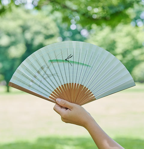 Left-Handed Folding Fan "Tonbo" (Dragonfly) by Suehirodo