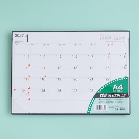 TEJI A4 Calendar 2027 – Dates at the Top Right – view 1