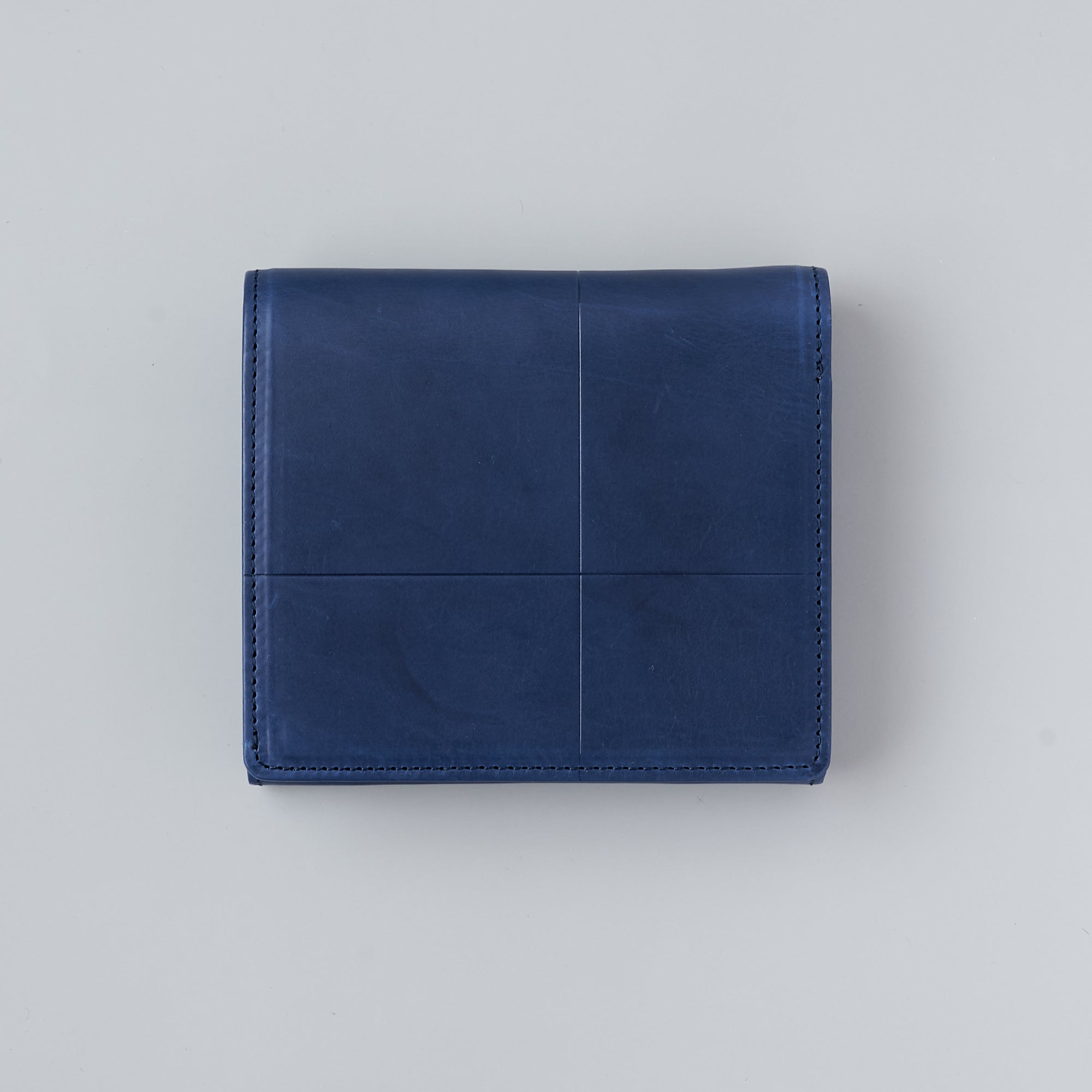 Left-Handed Wallet – Navy Vitello Leather, Yamato Tokyo | HIDARI