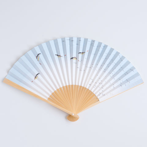 Left-Handed Folding Fan "Ayu" (Sweetfish) by Suehirodo
