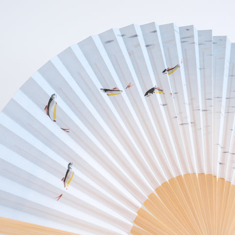 Left-Handed Folding Fan "Ayu" (Sweetfish) by Suehirodo
