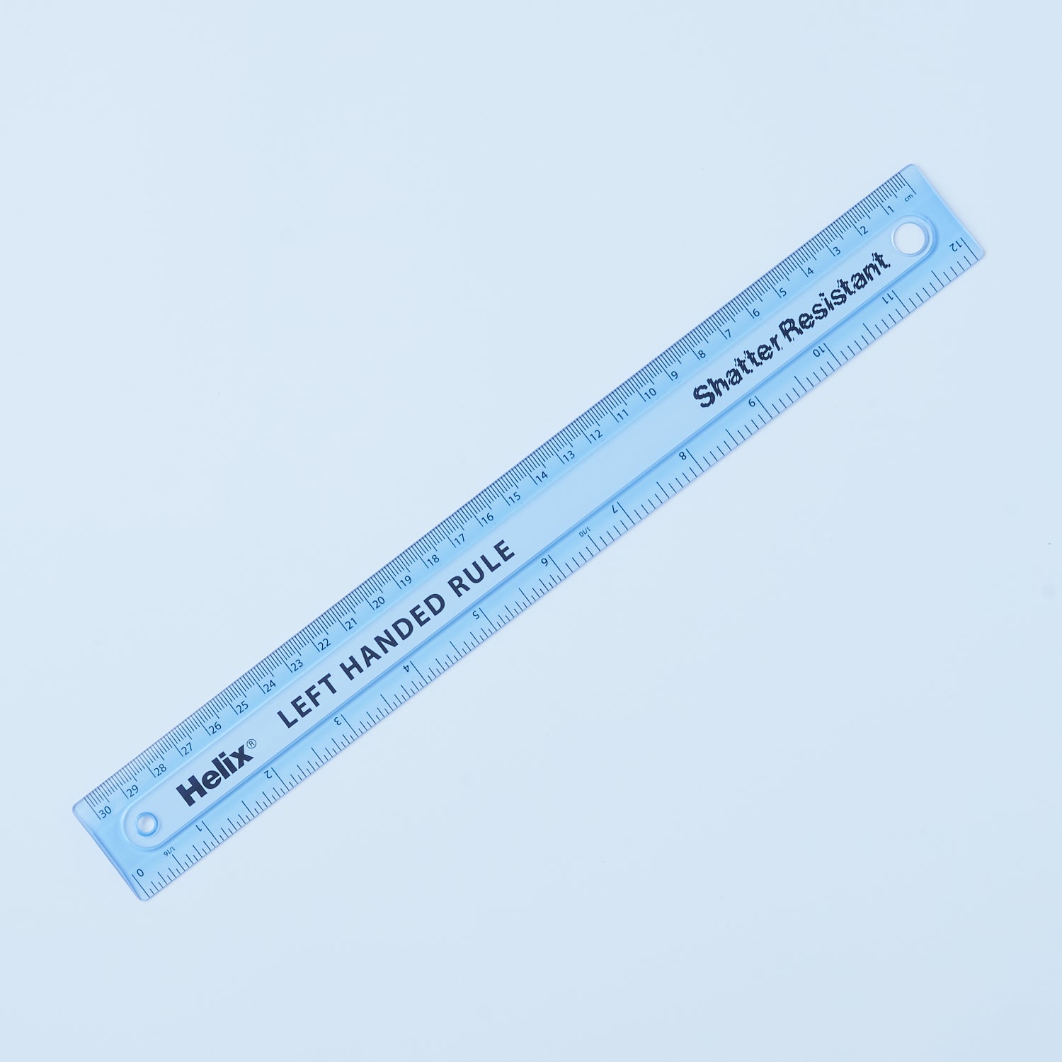 Helix Left-Handed Ruler – 30cm/12in Dual Scale, Shatter-Resistant ...