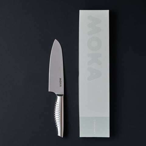 SUNCRAFT MOKA small Santoku knife for left-handed users, stainless steel blade.