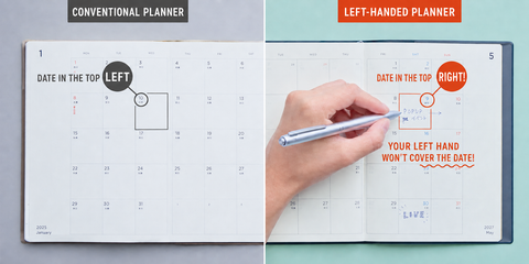 HIDARI Left-Handed Planner 2027 (16-Month Japan Edition)