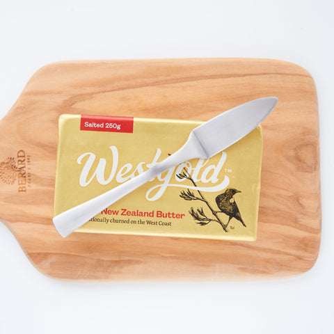 Stainless steel butter knife, both right and left-handed