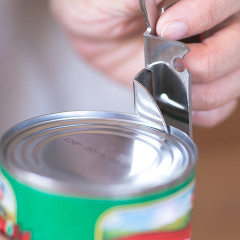 Can and bottle opener, left-handed